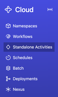 Standalone Activities Web UI nav bar item